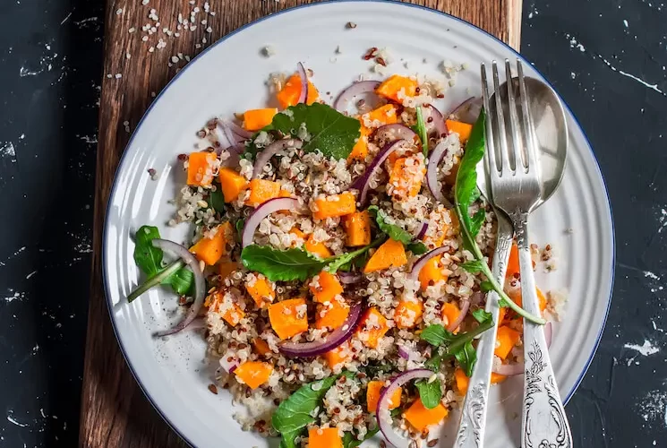 Quinoa Salad with Sweet Potatoes and Pears